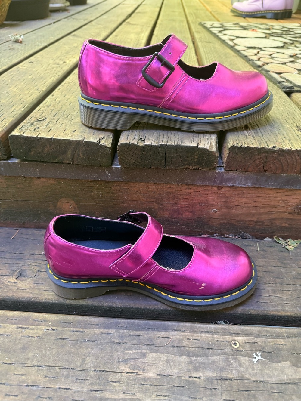 Dr. Martens 5026 Mary Jane Metallic Pink Fuschia UK7 US9 vintage Y2K - Picture 3 of 9